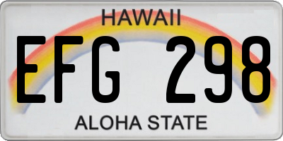 HI license plate EFG298