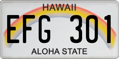 HI license plate EFG301