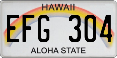 HI license plate EFG304