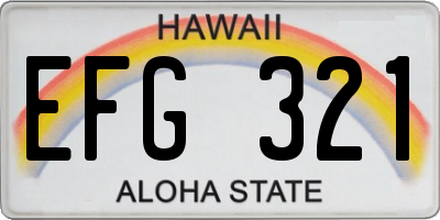 HI license plate EFG321