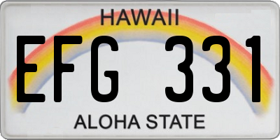 HI license plate EFG331