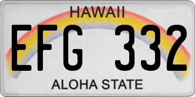 HI license plate EFG332