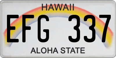 HI license plate EFG337