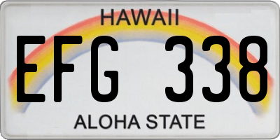 HI license plate EFG338