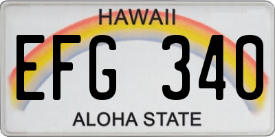HI license plate EFG340