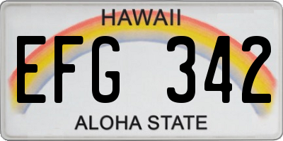 HI license plate EFG342