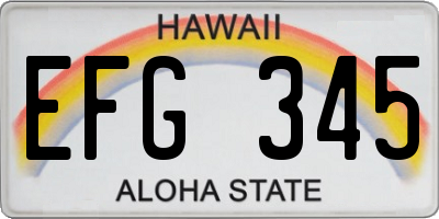 HI license plate EFG345