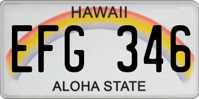 HI license plate EFG346