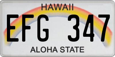 HI license plate EFG347