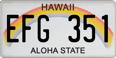 HI license plate EFG351