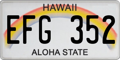HI license plate EFG352