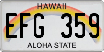 HI license plate EFG359