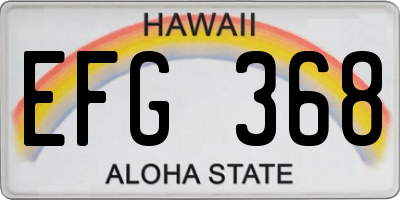 HI license plate EFG368