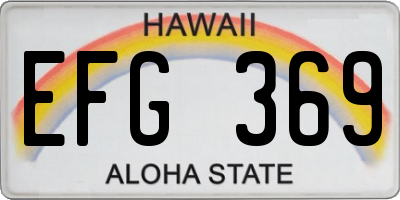 HI license plate EFG369