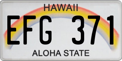 HI license plate EFG371