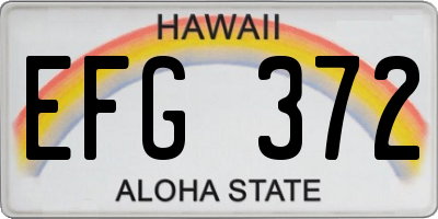 HI license plate EFG372