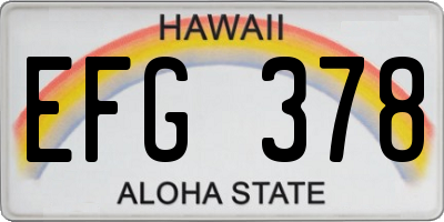 HI license plate EFG378