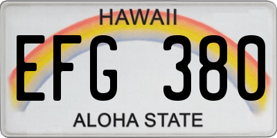 HI license plate EFG380
