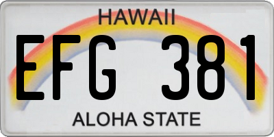 HI license plate EFG381
