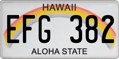HI license plate EFG382