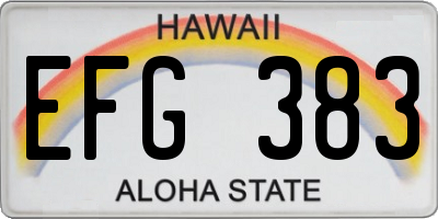 HI license plate EFG383