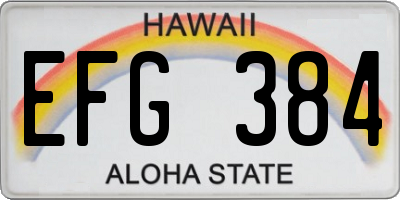 HI license plate EFG384
