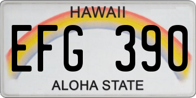 HI license plate EFG390