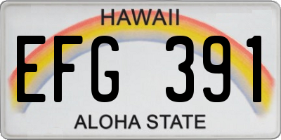 HI license plate EFG391