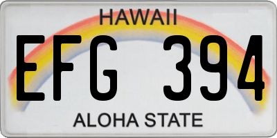 HI license plate EFG394