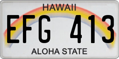 HI license plate EFG413