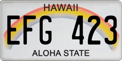 HI license plate EFG423