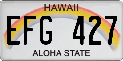 HI license plate EFG427