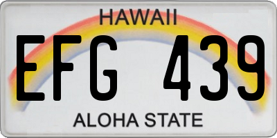 HI license plate EFG439