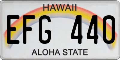HI license plate EFG440