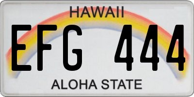 HI license plate EFG444