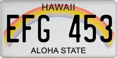 HI license plate EFG453