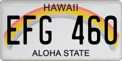 HI license plate EFG460