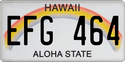 HI license plate EFG464