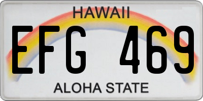 HI license plate EFG469