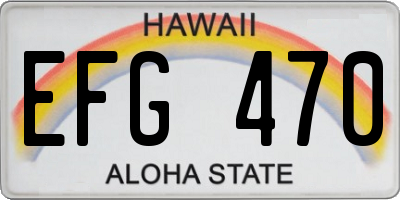 HI license plate EFG470