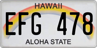 HI license plate EFG478