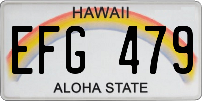 HI license plate EFG479