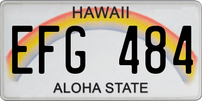 HI license plate EFG484