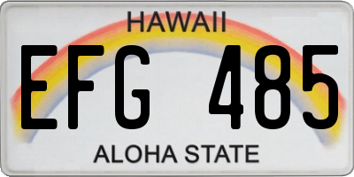 HI license plate EFG485