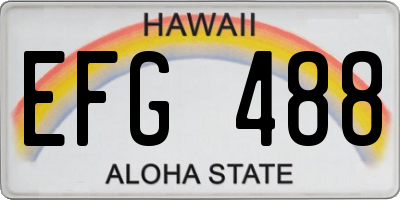 HI license plate EFG488