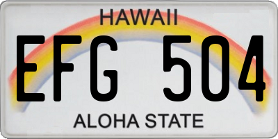 HI license plate EFG504