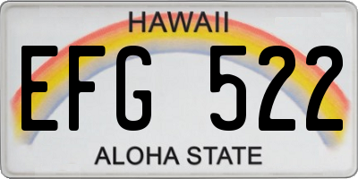 HI license plate EFG522