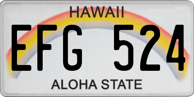 HI license plate EFG524