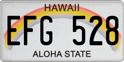 HI license plate EFG528