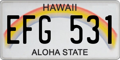 HI license plate EFG531
